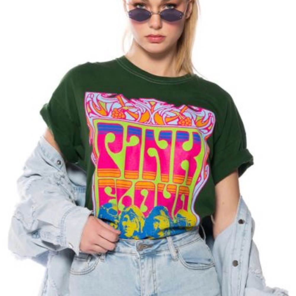 GREEN PINK FLOYD PIGMENT DYED TSHIRT